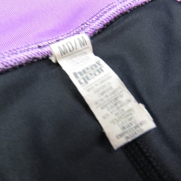 Under Armour Heat Gear Black Cropped Leggings Purple Accents Medium - Picture 4 of 5